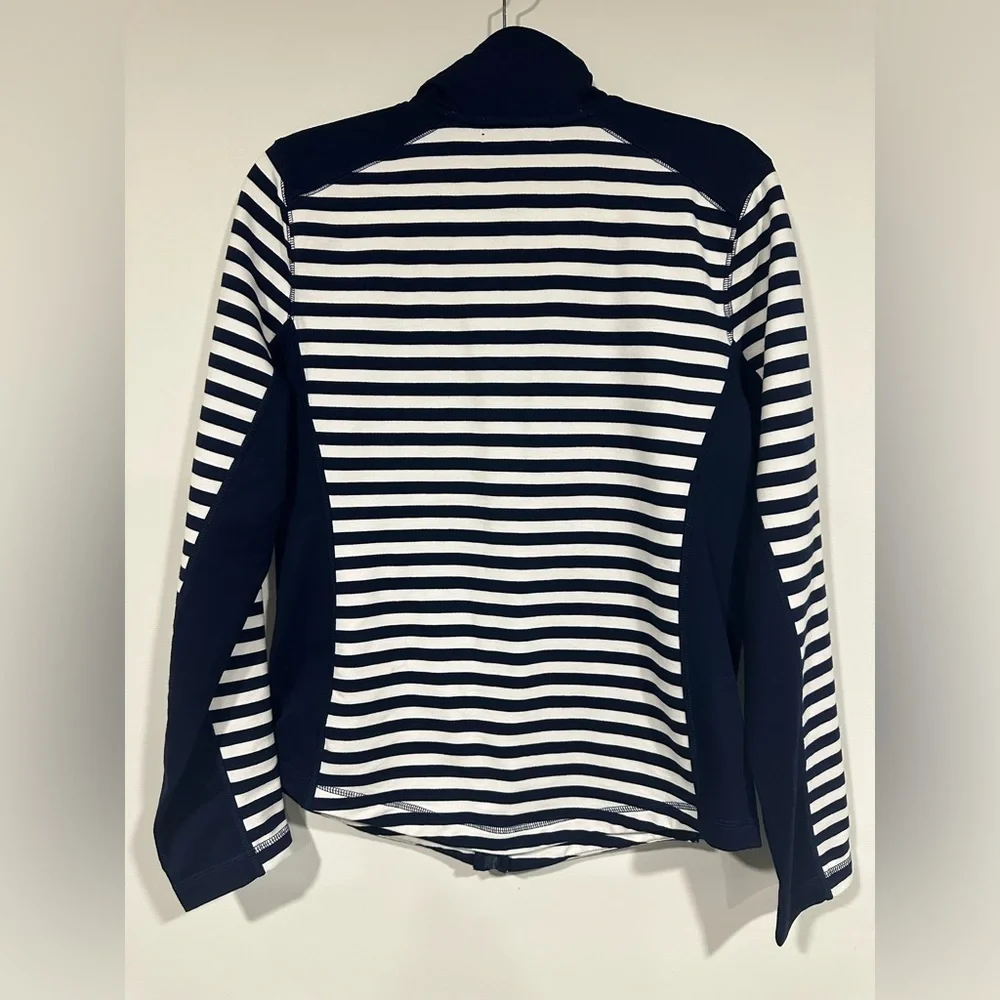 NWT Lauren Ralph Lauren Active Ralph Lauren Striped Full Zip Jacket Blue White